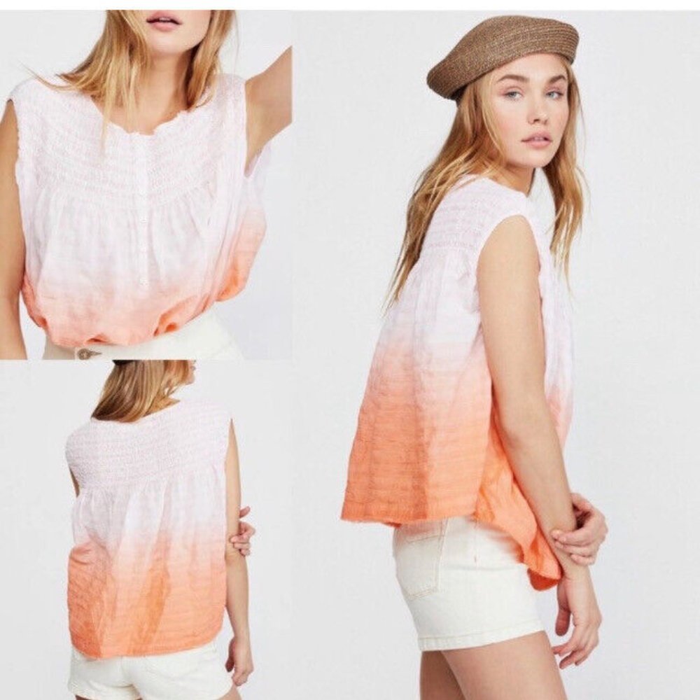Free People womans boho Little Bit of Something Ombre Top Size M
